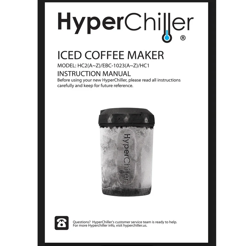 HyperChiller Iced Coffee Maker Orange Portable‎ Reusable